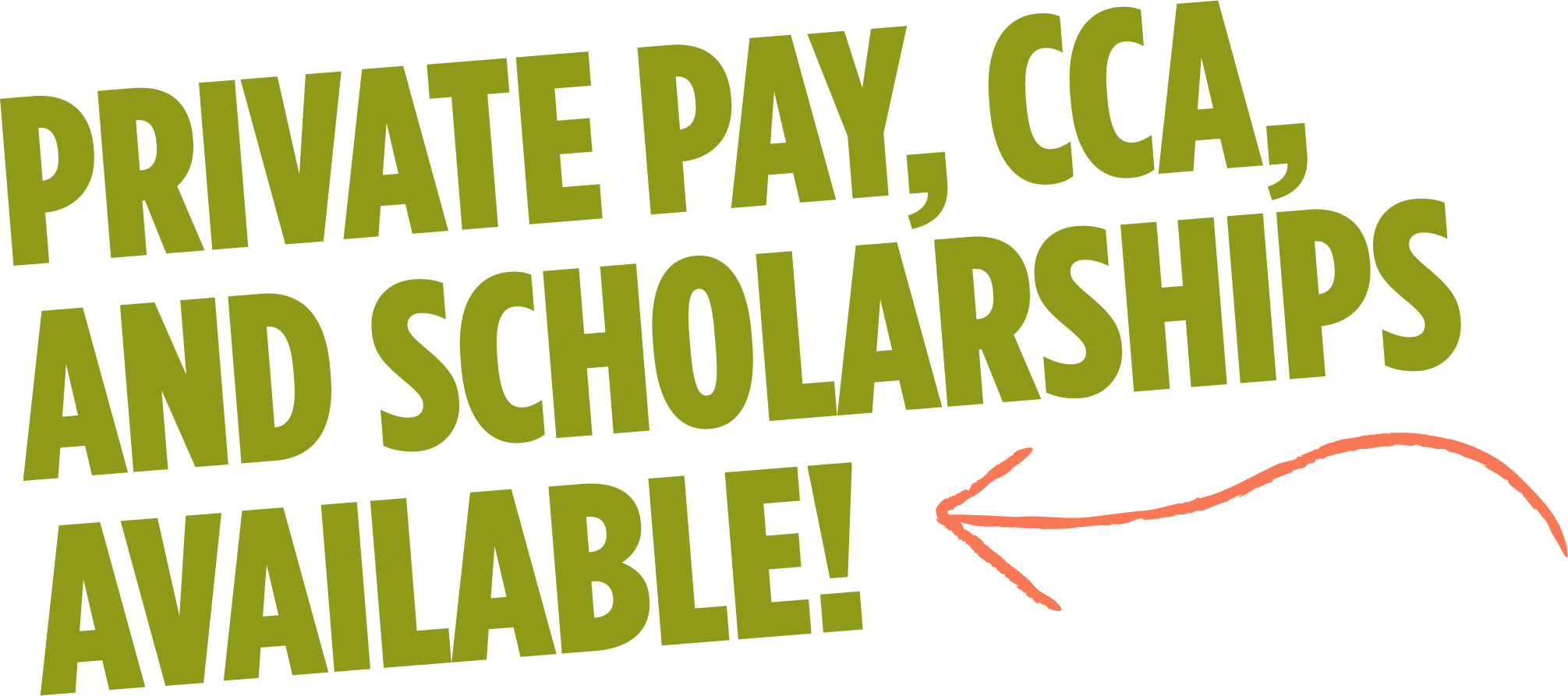 Private pay, CCA, and scholarships available!